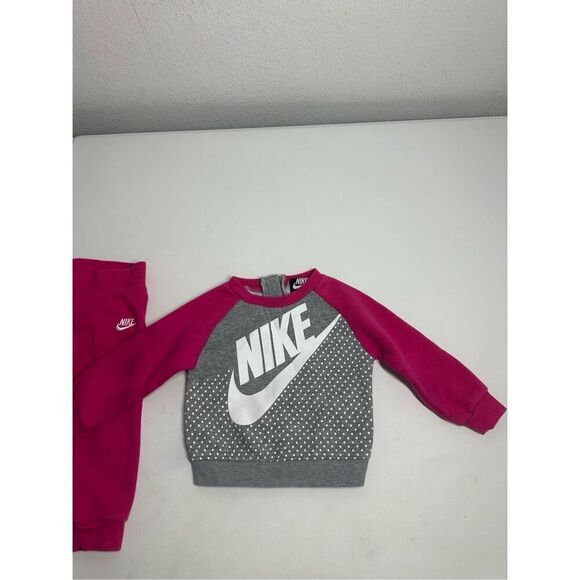 Nike Kids Fleece Sweat Jogging Suit 2 Pcs Pink Size 18 M See Description - Picture 4 of 14